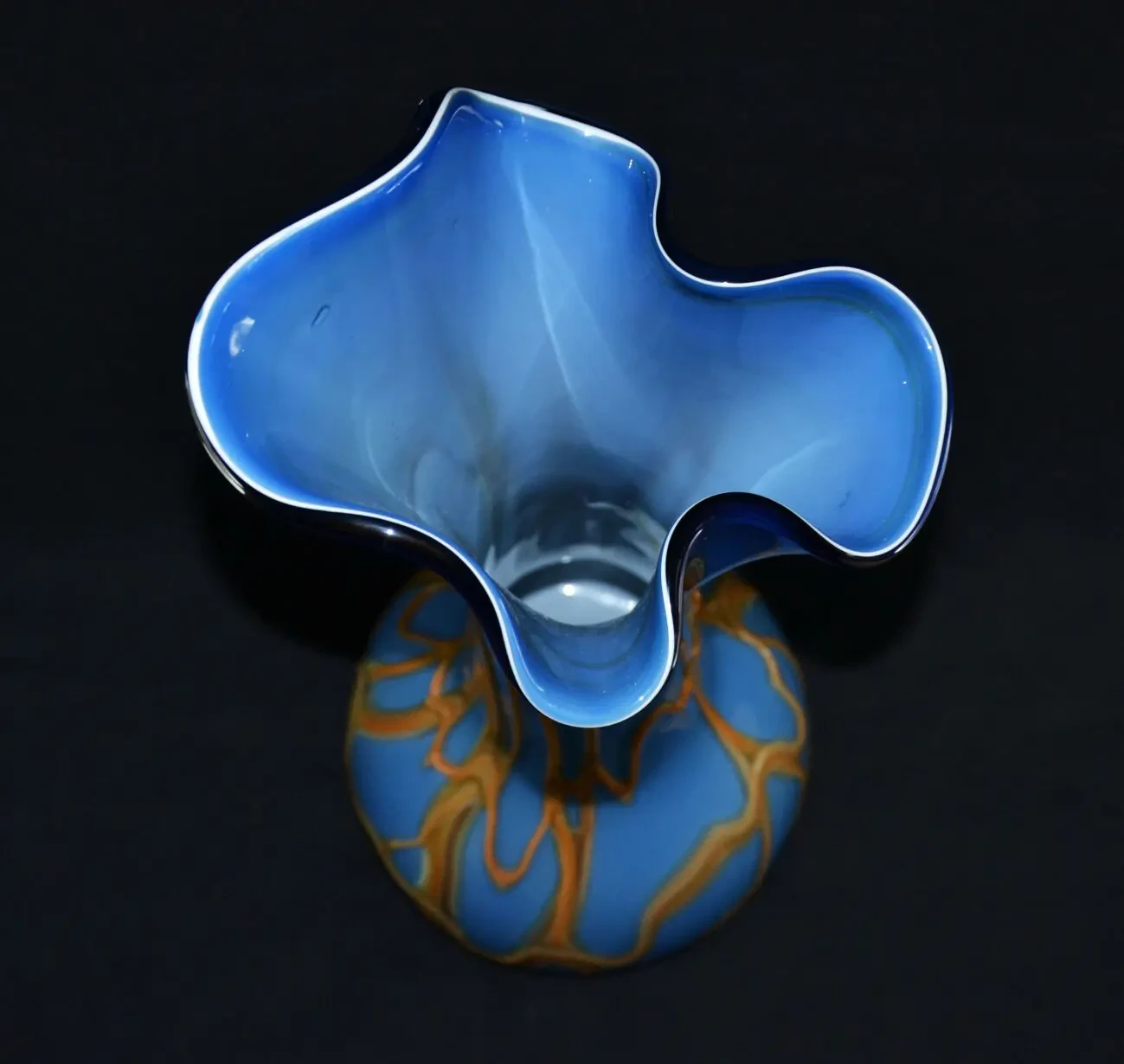 Винтажная ваза из художественного стекла ручной работы 3