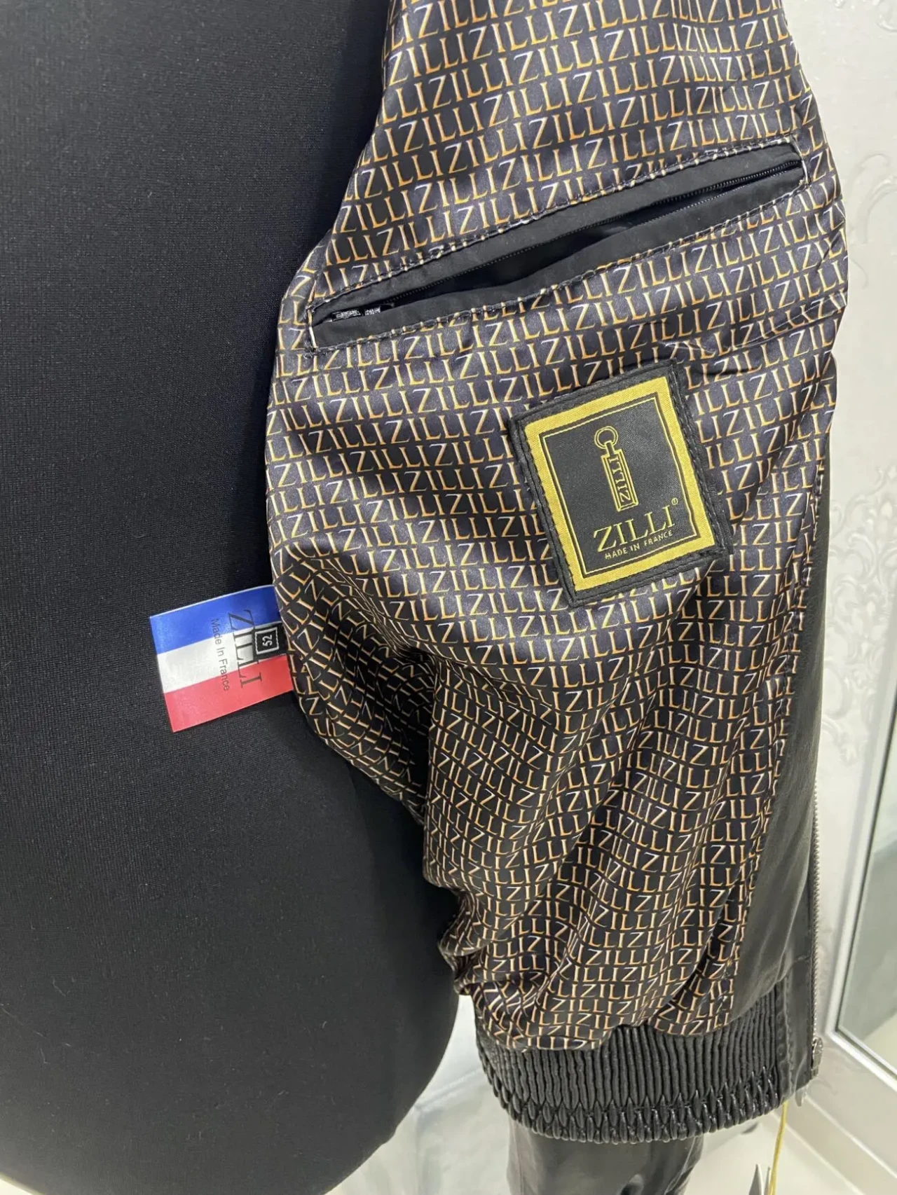 Бомбер теляча шкіра чоловічий на стійку,шкіряний манжет 3