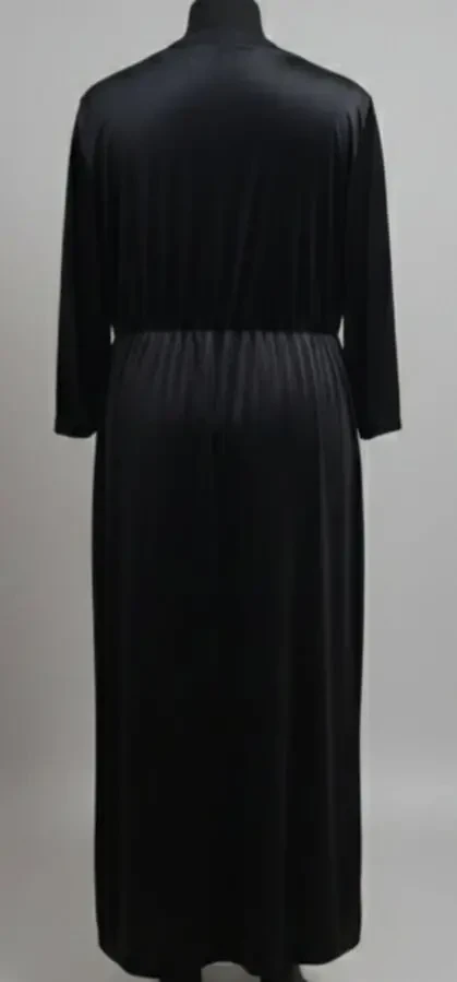 Сукня-максі вечірня Lindex велюрова чорна попереду розріз 2