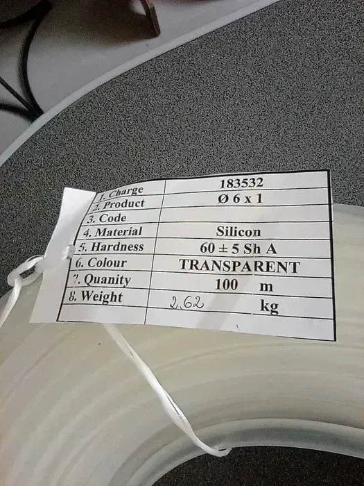 Силіконова трубка силиконовая, трубка харчова пищевая, шланг 6х8 2