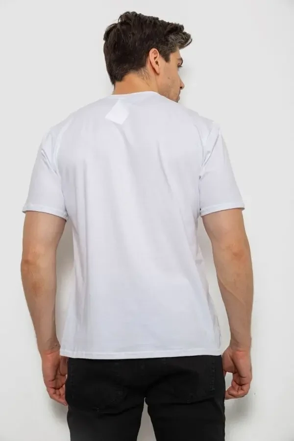 Футболка чоловіча біла однотонна casual 3