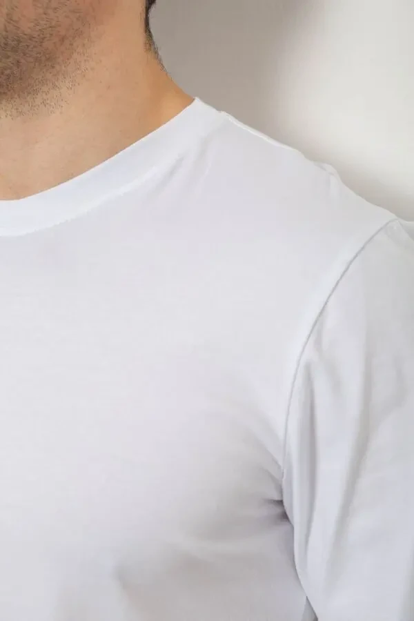 Футболка чоловіча біла однотонна casual 4