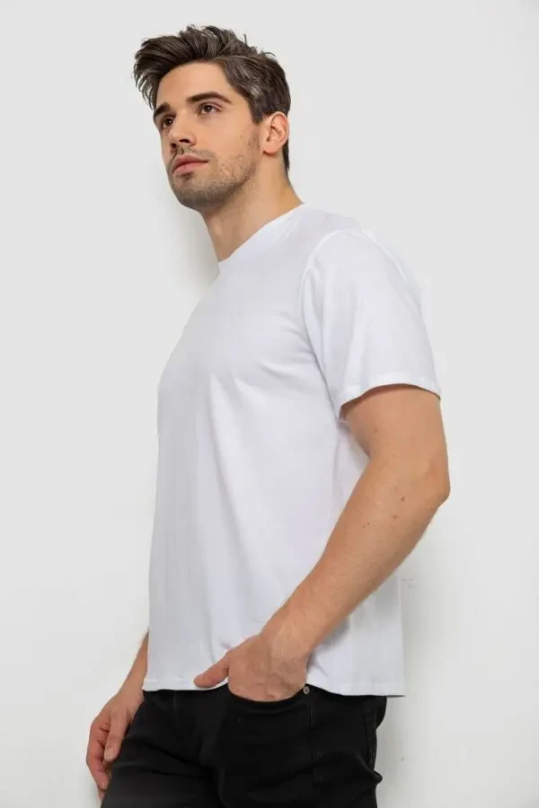 Футболка чоловіча біла однотонна casual 2
