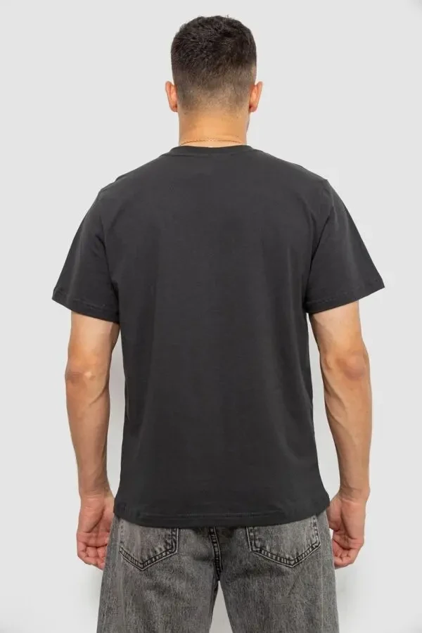 Футболка чоловіча грифельна однотонна casual 3