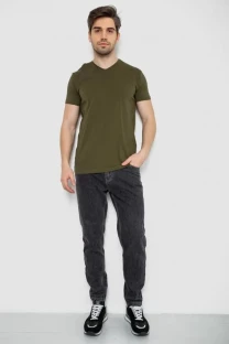 Футболка чоловіча однотонна базова, колір хакі