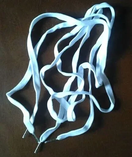 Белые плоские шнурки для обуви с брендингом Wishot длина 160 см 6