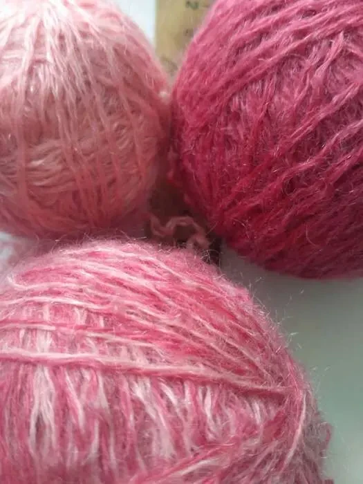 Для детских теплых вещей пряжа шерсть с мохером розовые тона 320 грамм 3