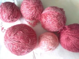 Для детских теплых вещей пряжа шерсть с мохером розовые тона 320 грамм