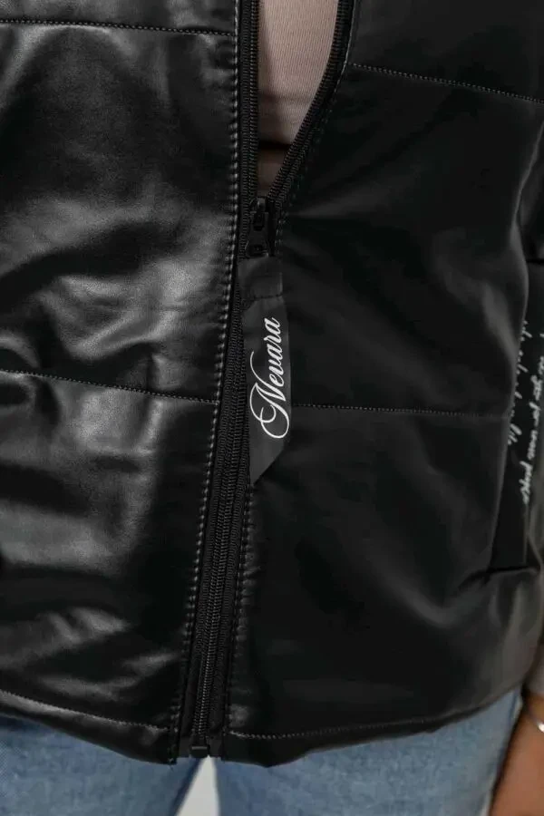 Жилет жіночий демісезонний екошкіра, колір чорний 7