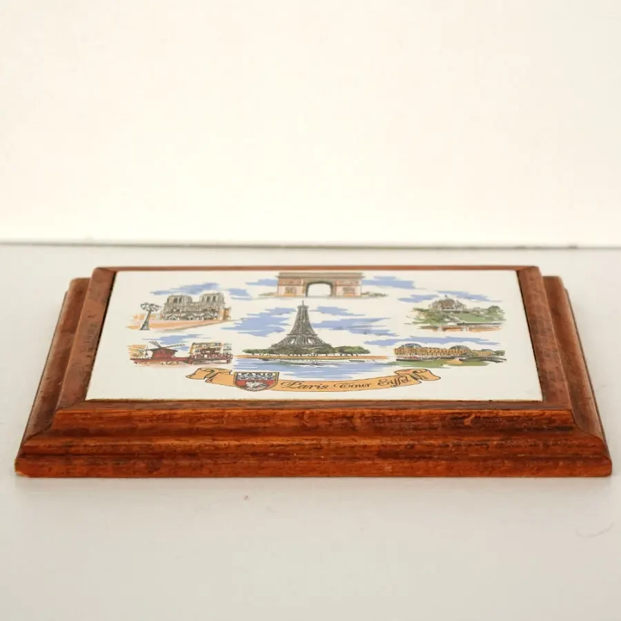 Винтаж Париж декоративная кафельная плитка в рамке керамика сувенир 8