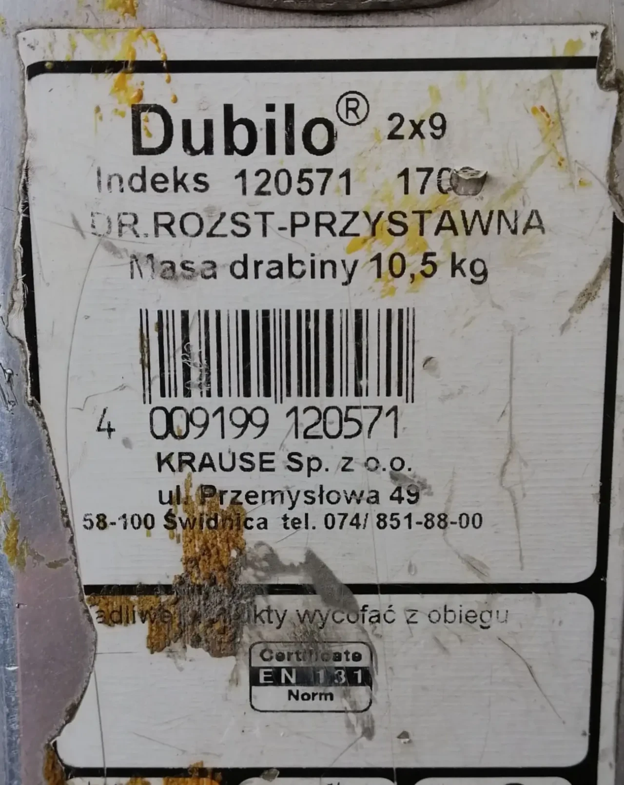 Універсальна двосекційна драбина KRAUSE Dubilo 2x9 сх. 3