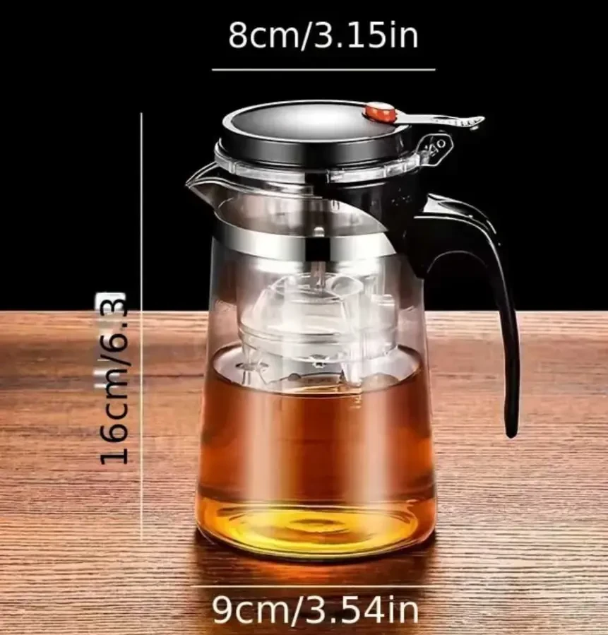 Скляний чайник-типод з кнопкою