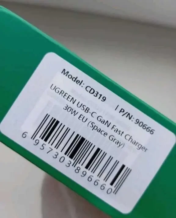 Зарядное устройство ugreen usb-c gan fast charger 30w eu space gray 7