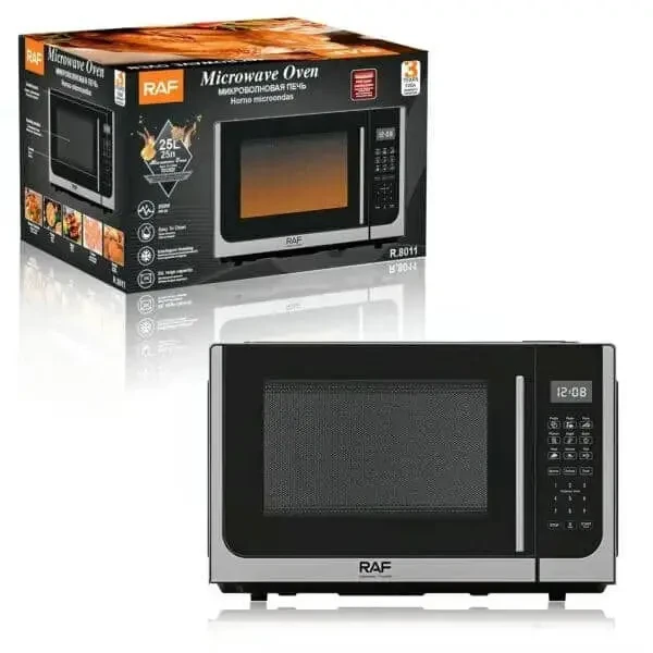 Мікрохвильовка 850W на 25 літрів у корпусі з нержавіючої сталі RAF 3