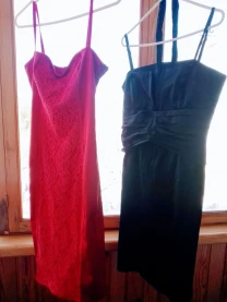 Сарафан красный и черный 10 с, бретели, крючки, маленькое платье