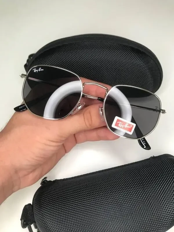 Сонцезахисні окуляри ray ban 3548 hexagonal чорний у золоті 2