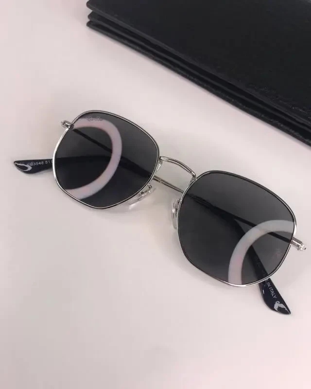 Сонцезахисні окуляри ray ban 3548 hexagonal чорний у золоті 4