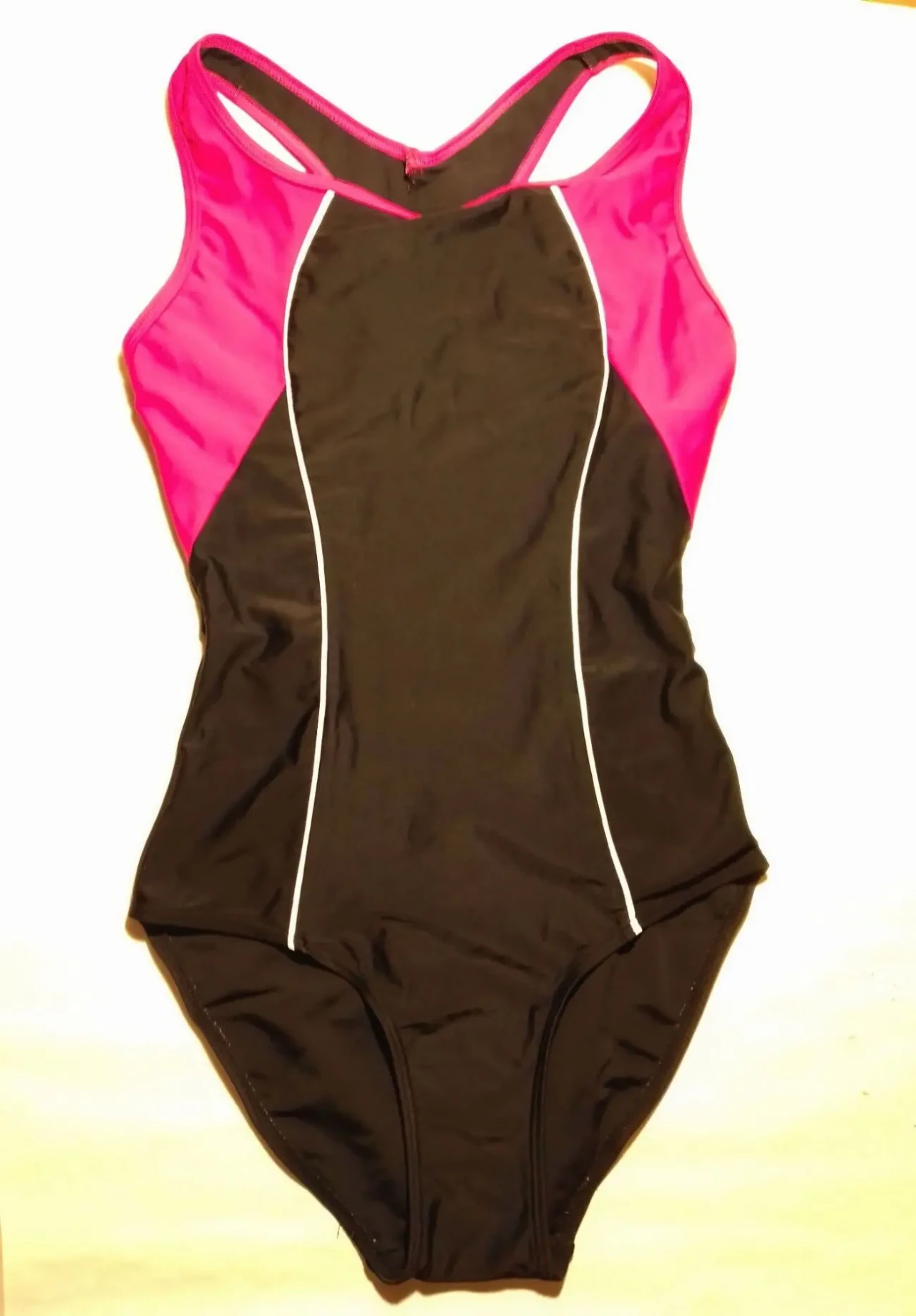 Купальник совместный черный розовый, 10 с м, в бассейн на плавание