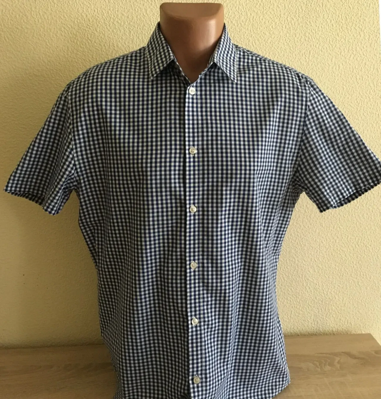 Сорочка з коротким рукавами HM slim fit розмір M/L