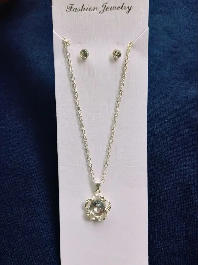 Кулон з сережками плюс дитяча каблучка плюс ( ПОДАРУНОК)