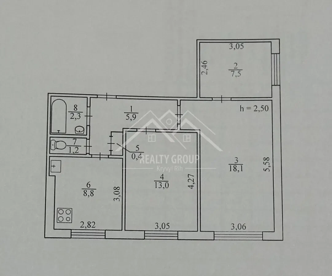 Продаж 3-кімнатної квартири на Вечірньому 8