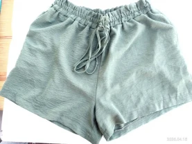 Шорты 12 м л зеленые болотные хаки широкие ровные, резинка, карманы