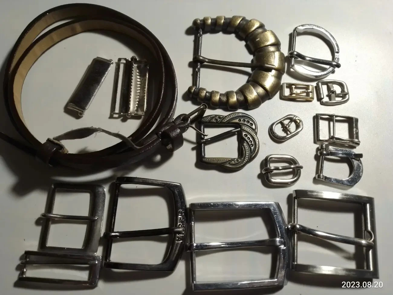 Пряжка на ремень, пояс, металл серебристый, набор 10 штук