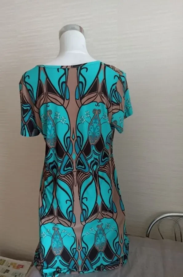 Красивое женское платье трикотин в принт на 48-50 Турция 3