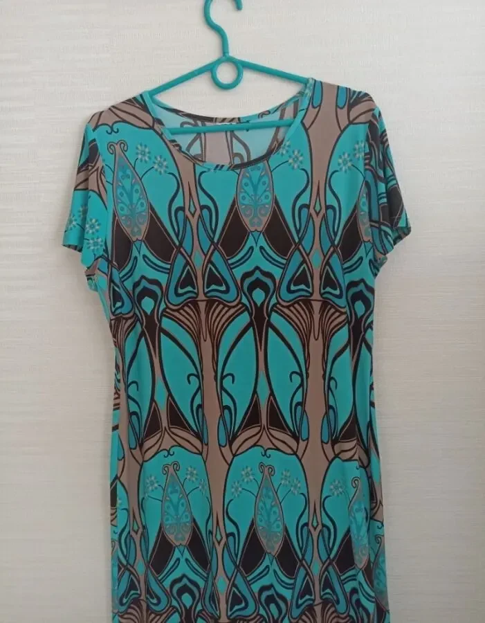 Красивое женское платье трикотин в принт на 48-50 Турция 5