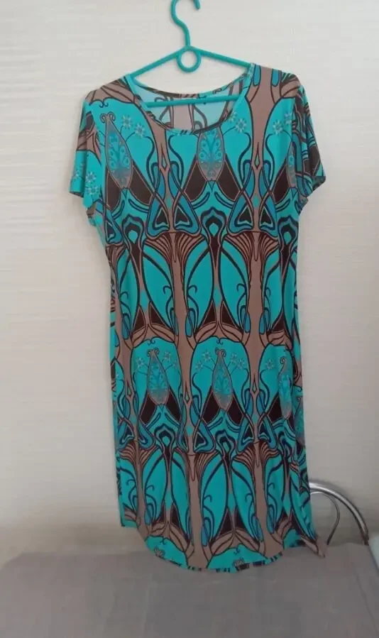 Красивое женское платье трикотин в принт на 48-50 Турция 4