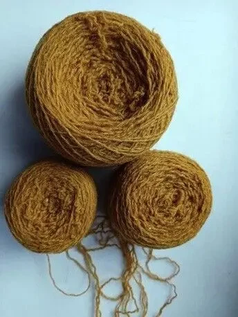 Детям теплая натуральная шерсть горчичный цвет 135 грамм 4