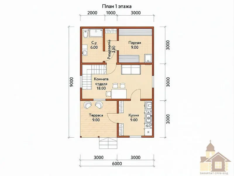 Ціна бані з карпатського зрубу під ключ 3