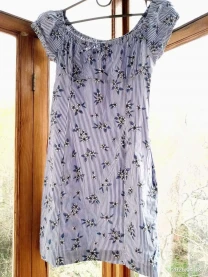 Мини платье сарафан футляр 8 иксС белая голубая полоска цветы