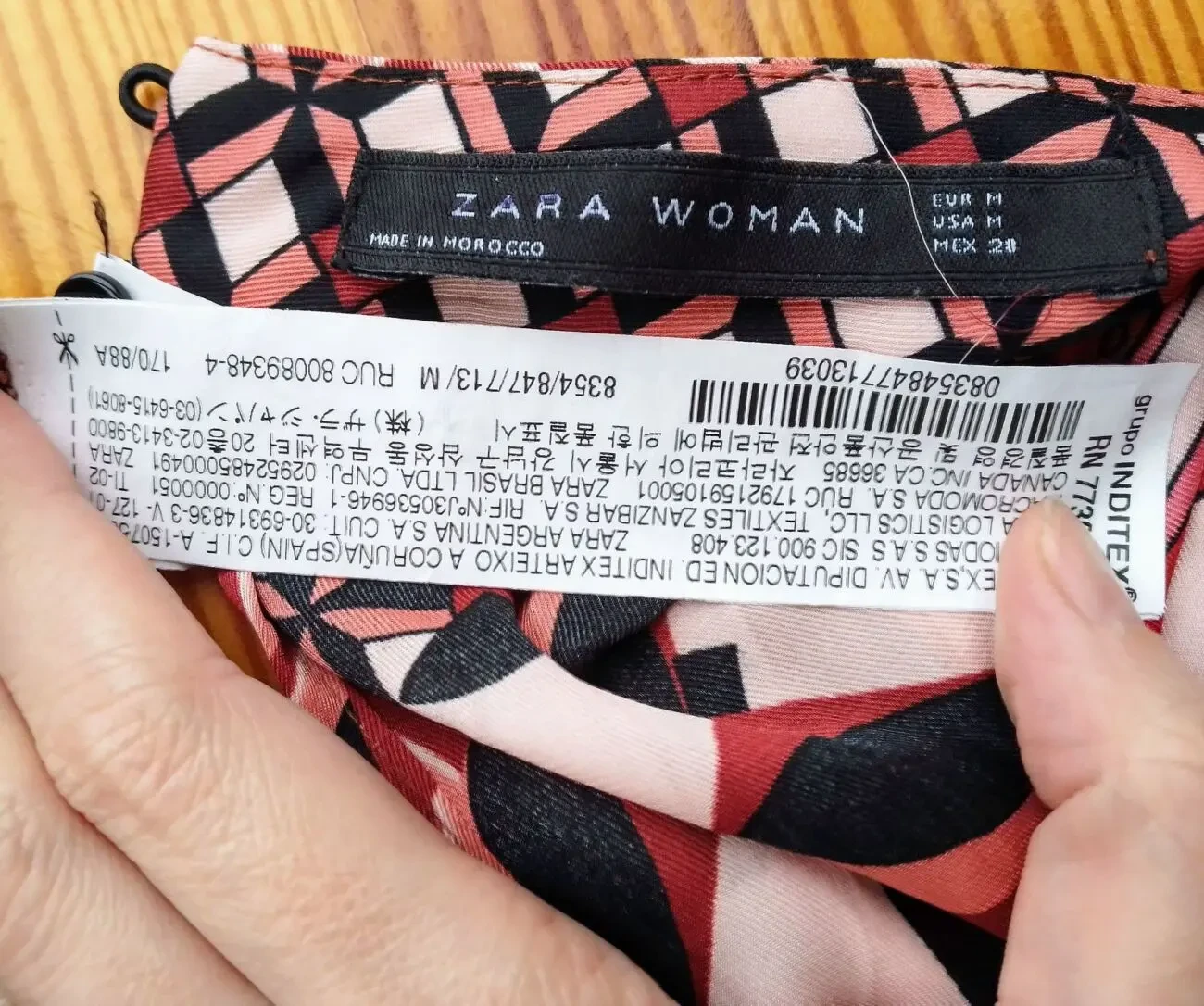 Платье 8 иксС 170 терракотовое красное розовое принт геометрия п э 3