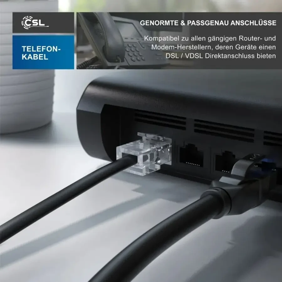 Кабель для Телефон Терминал Fax итд, Штекер TAE-F / 3 метра 5