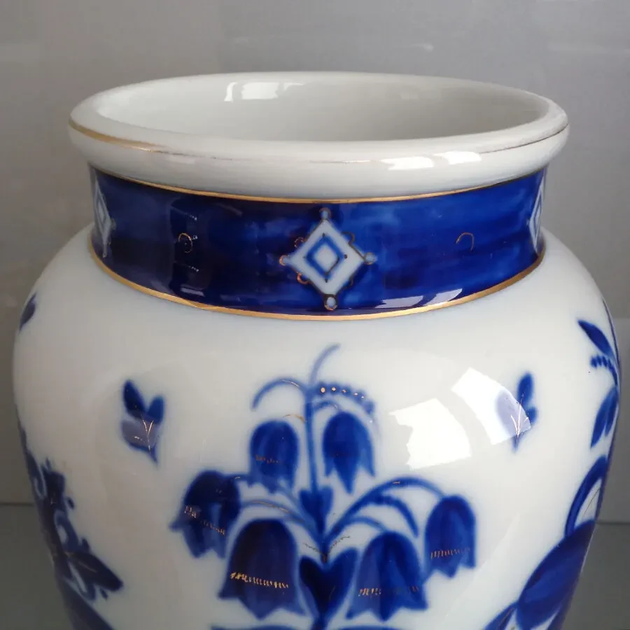 ЛФЗ Раскидные цветы винтажная фарфоровая ваза СССР 25 см порцеляна 6