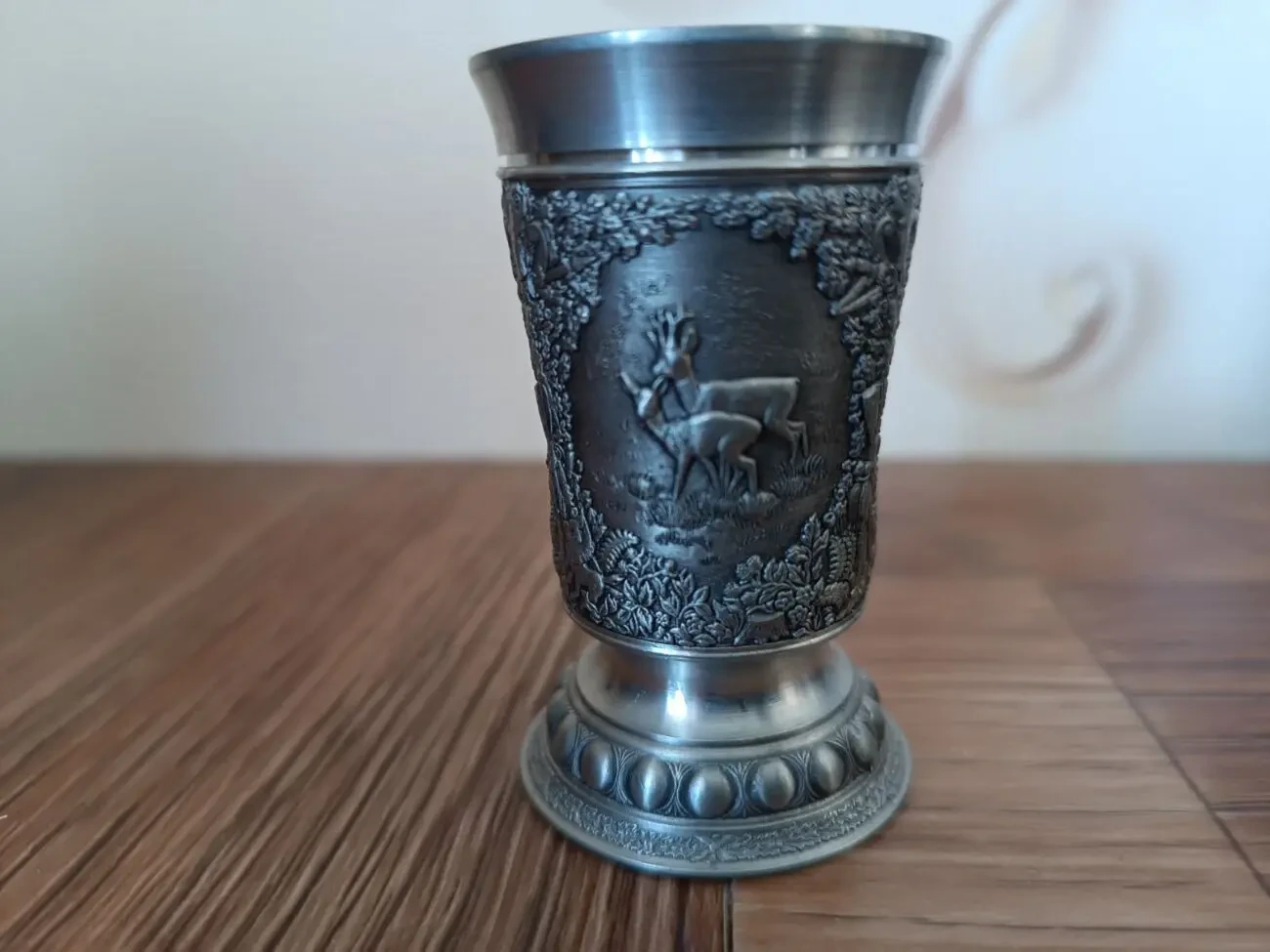 Стопка, оловянная рюмка. Охота. WMF. Германия. Винтаж.