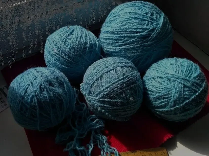 Детям Пряжа нитки шерсть голубого цвета с оттеночным меланжем вес 550 3