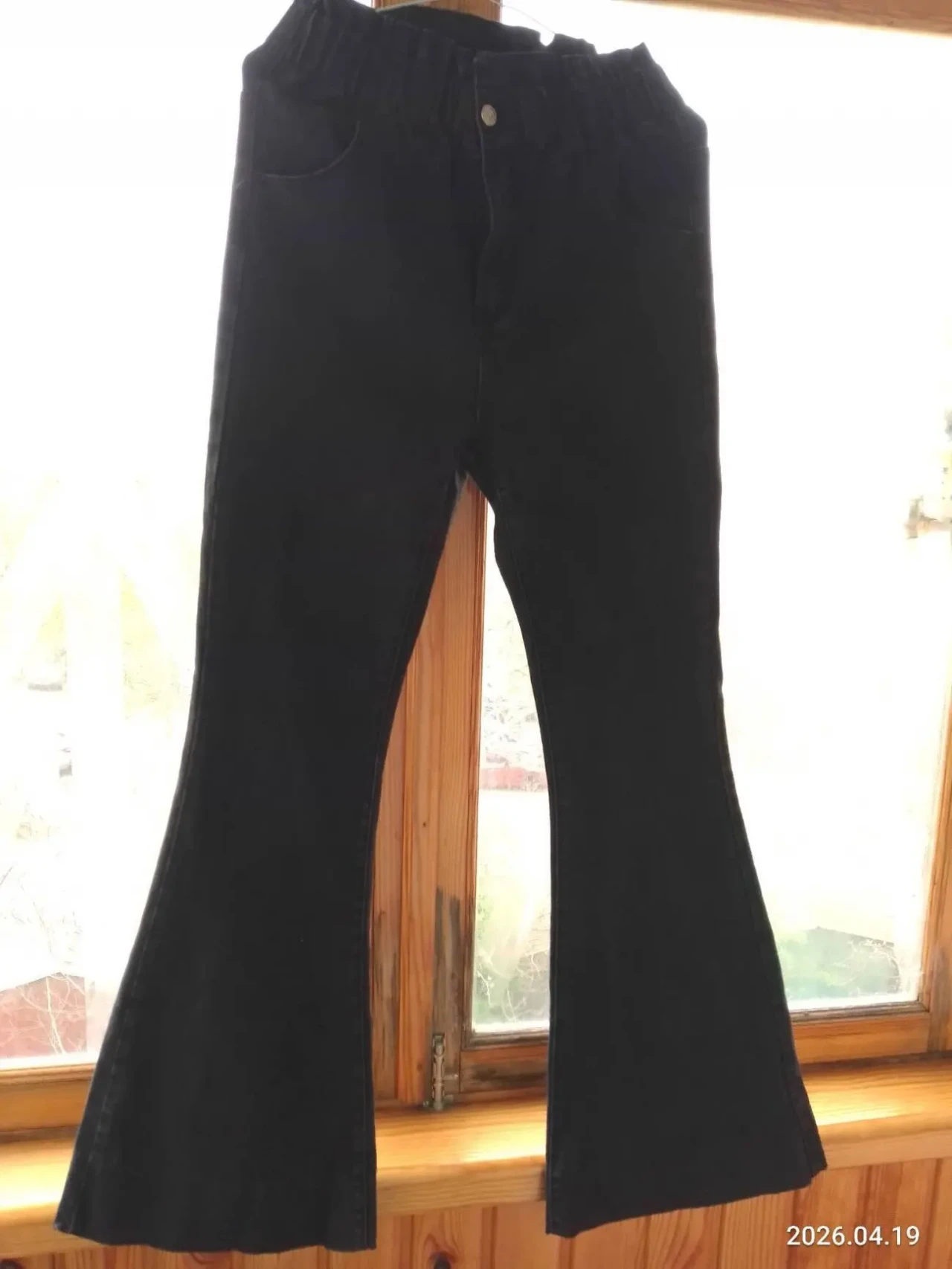 Черные джинсы штаны мом клеш скинни длинные 10 с м вискоза, хлопок 2