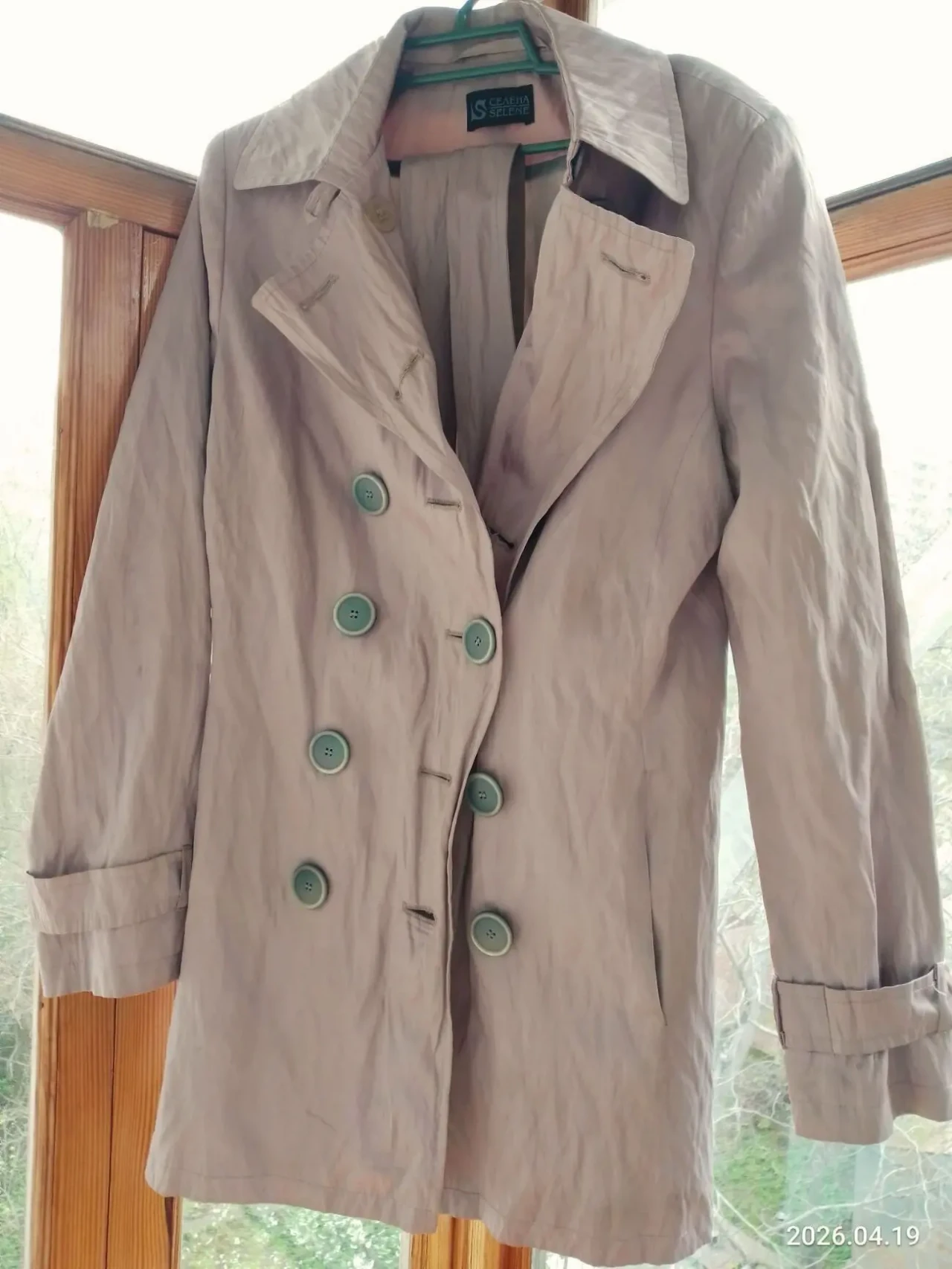 Розовый плащ тренч жакет Пальто с 10 хлопок, вискоза, двуборный,