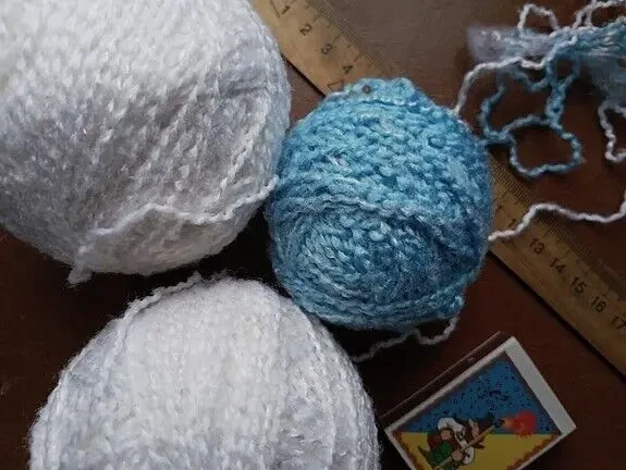 Набор для творчества пряжа нитки белого и голубого цвета. Общий Вес 13 2