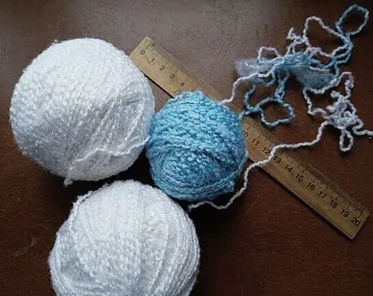 Набор для творчества пряжа нитки белого и голубого цвета. Общий Вес 13 5