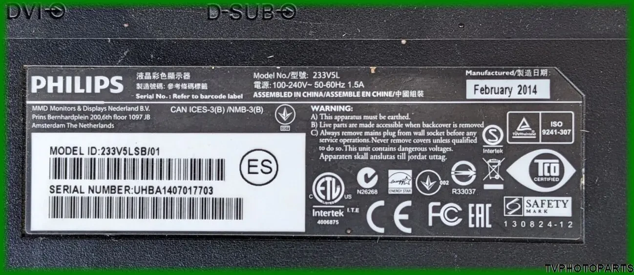 Main Board 715G5863-M01-000-004I для монітора Philips 233V5L 5