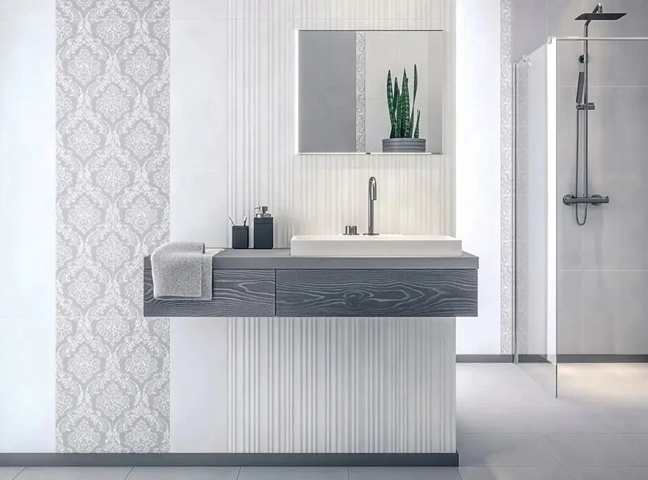 Плитка InterCerama Savoi Сірий, декор, бордюр, рельєф