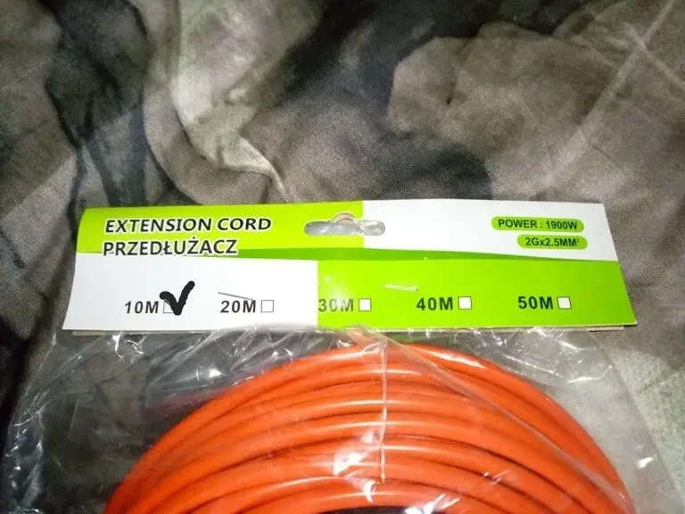 Удлинитель 10м (переноска) для электросети 2