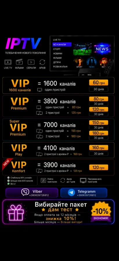Iнтернет телебачення 4300каналів 2