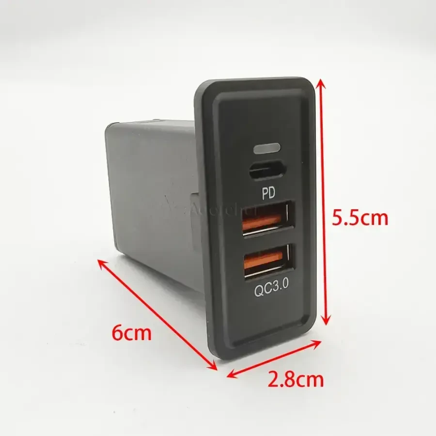 Быстрая зарядка usb qc3.0 pd, type-c , vw golf 7/7,5, passat, jetta 6