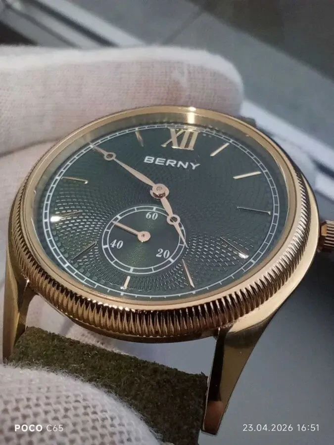 Мужские наручные кварцевые часы Berny green 6