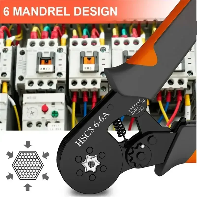 Набор шестигранного кримпера обжима проводов 0,25-6мм і 400 клемм. 2