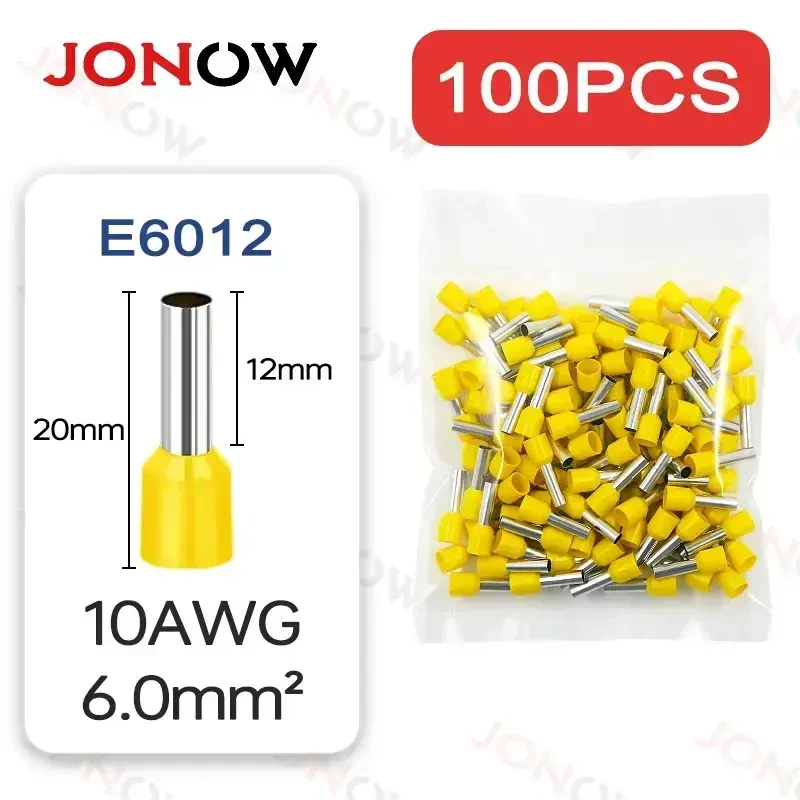 100 шт. трубчатых обжимных клемм для электрических проводов и кабелей 5